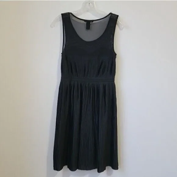 H&M Black Pleated Cocktail Party Dress Size Small - Picture 10 of 12